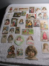 30 Antique Victorian assorted die cut scrap book pictures - $59.39