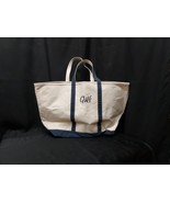 L L Bean Maine Large Boat &amp; Tote Canvas Bag Blue Straps Monogrammed GWF,... - $839.05 MXN