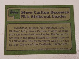 Steve Carlton Philadelphia Phillies 1982 Topps Card #1 - £0.77 GBP