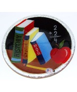 LOVELY SIGNED 2004 PEGGY KARR FUSED ART GLASS SCHOOL DAYS TEACHER 7 3/4&quot;... - $34.64