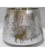 Yankee Candle Jar Shade J/S Mirror Glass Christmas WINTER GOLD deer trees - $69.95 CAD
