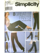 SIMPLICITY 5350 Uncut Sewing Pattern 8 Pants Size Misses DD 4, 6, 8 10 2... - £6.96 GBP