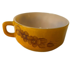 Vintage Fire King Yellow Flower Oven Proof Onion Soup Bowl Mug Anchor Hocking - £11.77 GBP