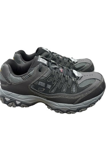 Skechers Men Cankton Steel Toe Construction Shoe EH Rated Black/Charcoal... - $53.46