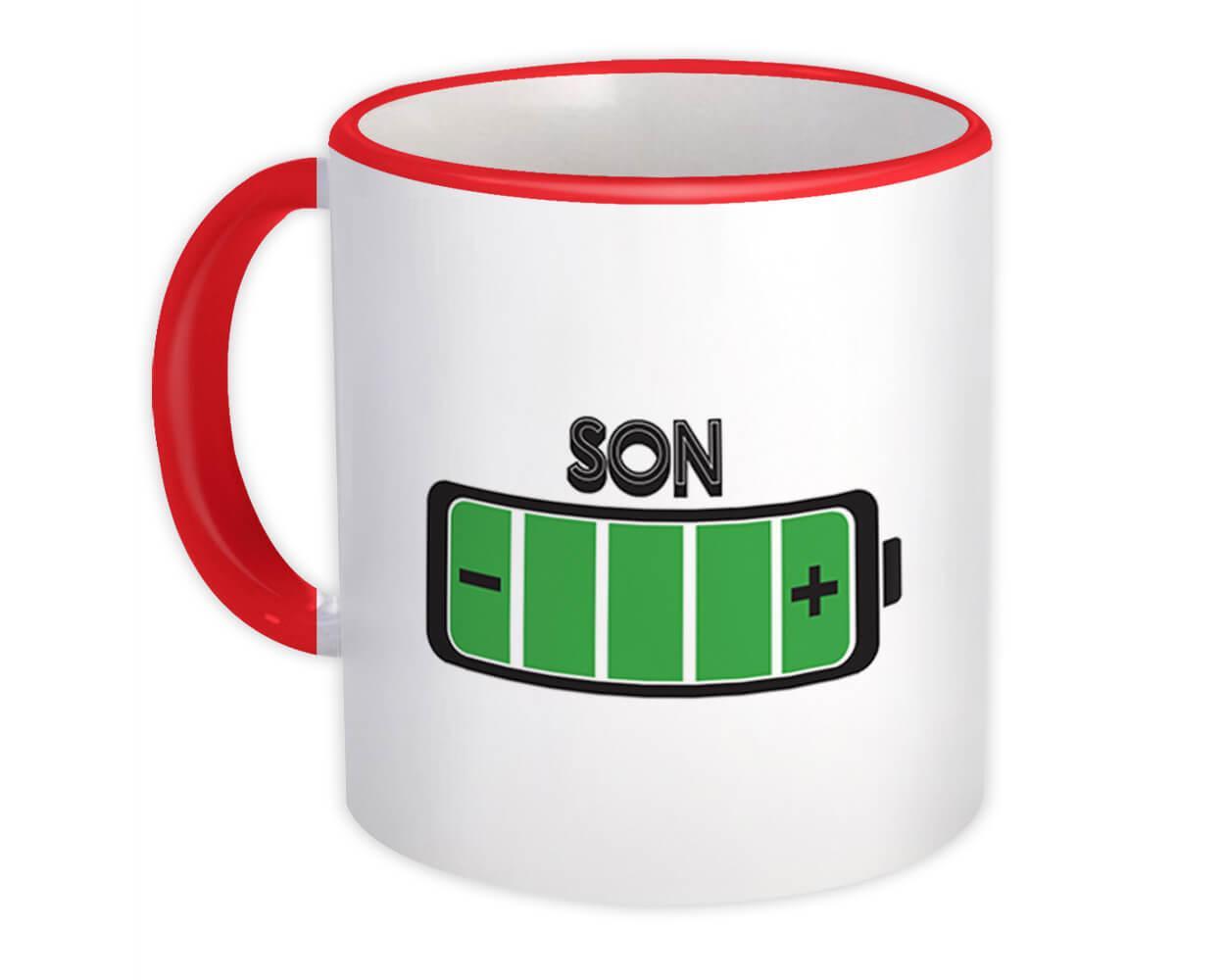 Son Charged Battery : Gift Mug Fun Decor For Kids Cute Item image 3