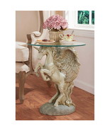 Design Toscano Mystical Winged Unicorn Sculptural Glass-Topped Table - £252.64 GBP