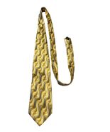 Dockers Gold Silk Tie Wavy Geometric Pattern 100% Silk Korea Y2K Classic - $13.50