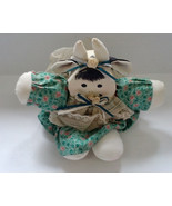 Vintage primitive handmade shabby chic country decor wood cow in dress - $403.34 MXN