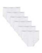  Men&#39;s Tagless Underwear White ComfortSoft Waistband Wicking Hanes Briefs 6-Pack - £22.91 GBP