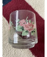 Small Drinking Glass Pink Roses With Leaves Gibson everyday - £4.13 GBP