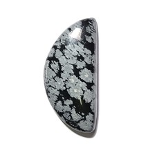 29.84 Carats TCW 100% Natural Beautiful Snowflake Obsidian Fancy Cabochon Gem by - £14.70 GBP