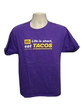 Jose Ole Life is Short eat Tacos Adult Medium Purple TShirt - $17.82