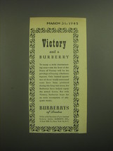 1945 Burberrys of London Ad - Victory and a Burberry - £14.77 GBP
