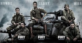 2014 Fury Movie Poster 11X17 Brad Pitt Jon Bernthal Shia Lebeouf Wardaddy  - £9.74 GBP