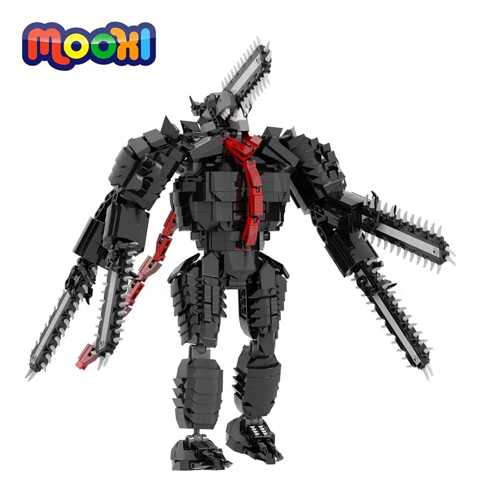 MOOXI Chainsaw Man 1554Pcs MOC Bricks Anime Demon Form Chainsaw Man Building - £95.34 GBP