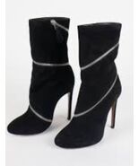 NEW Azzedine Alaia Black Suede Spiral Zipper Ankle Boots 39.5 (9.5) - €384,81 EUR