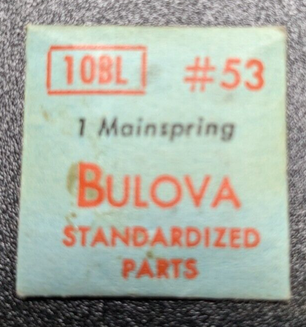 NOS NEW Genuine Bulova Cal. 10BL - Watch Mainspring - Part# 53 - $9.89