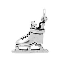 925 Sterling Silver Nickel Free Charms for Charm Bracelets (Ice Skates) - $22.00