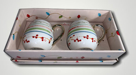 Hallmark Merry Christmas Ceramic Coffee Mug Cup Set Of 2 EUC Original Box - $14.74