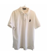 Vtg Polo Ralph Lauren Men Wht Teddy Polo Bear Polo Shirt RL 14 XL Americ... - $113.95