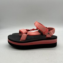 Teva  Flatform Universal Womens Orange Black Hook &amp; Loop Strappy Sandals Size 8 - £31.64 GBP