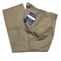 Towncraft Dress Pants Wrinkle Free Stain Release 42x32 Pleated Khaki NWT 4P - £22.96 GBP