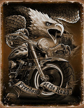 Motorcycle Freedom Road Eagle Harley Service Funny Wall Décor Metal Tin Sign New - £17.30 GBP