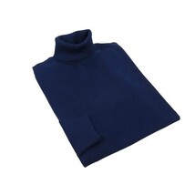 Men PRINCELY Italian Wool Blend Turtle Neck Pullover Slim 84001-80 Navy 102 image 5