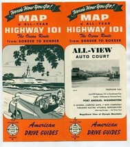 Map All Year Highway 101 The Ocean Route Brochure From Border to Border 1950&#39;s - £21.65 GBP
