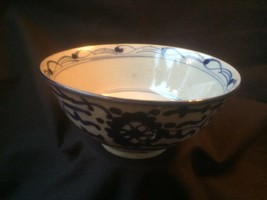 Antique chinese porcelain / pottery rice bowl blue and white - $145.00