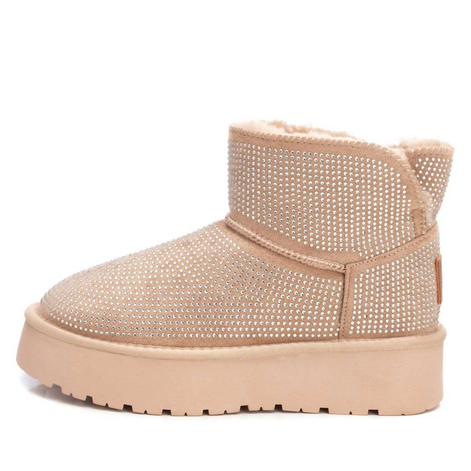 Xti Women&#39;s Winter Suede Booties Beige - $86.00