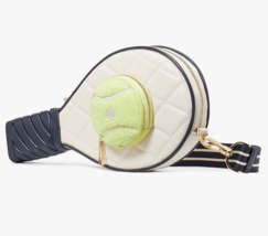 Kate Spade 3D Tennis Racquet Off White Leather Crossbody Bag KF517 NWT $429 MSRP - £110.99 GBP