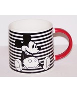 ADORABLE DISNEY RETRO MICKEY MOUSE BLACK &amp; WHITE STRIPED OVERSIZED 4 1/4... - $21.77