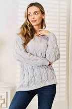 Woven Right Cable-Knit Hooded Sweater - £32.51 GBP