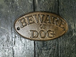 Cast Iron Beware of The Dog Plaque - £22.85 GBP