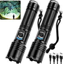 Flashlights High Lumens Rechargeable 2 Pack, 300000 Lumen Super Bright Led Flash - £50.42 GBP