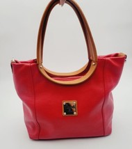 Valentina Italy Handbag Red Leather Satchel Shoulder Bag Purse - £67.25 GBP