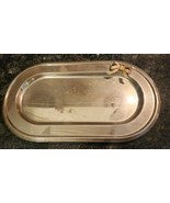 Vintage Silver-Plated Antique Vanity Tray with Bow Serving Tray 11&quot; x 6&quot; - $280.35 MXN