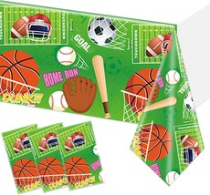3 Pack Sports Themed Birthday Party Supplies Sports Party Tablecloths Pl... - £26.70 GBP