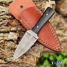 MINIATURE DAMASCUS KNIFE Hunting Dagger DoubleEdge Boot Knife Fishing Su... - $22.14