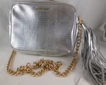 Victorias Secret Silver Crossbody Purse Shoulder Bag  w Gold Chain Fashi... - £10.12 GBP