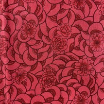 1 Yard VTG Fabric Red Black Floral Northcott Silk 100% cotton - £7.54 GBP