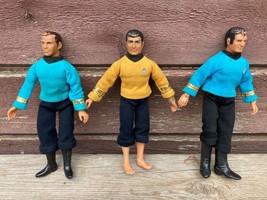 Vtg 1974 Mego Lot 3 Star Trek Action Figures 8&quot; Captain Kirk - £31.71 GBP