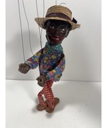 Vintage Mexican Man Marinette Puppet With Sombrero Doll Black 14” - €16,93 EUR
