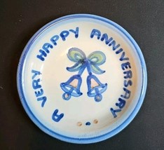 Country Scene Blue by M A HADLEY HAPPY ANNIVERSARY Coaster 4 1/8 in Disc... - $20.17