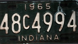 Vintage 1965 INDIANA License Plate - Crafting Birthday MANCAVE slf - $33.46