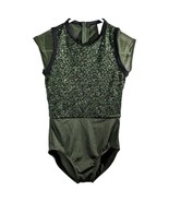 Weissman Dance Costume LC Sequins Forest Green Leotard Halter Bodysuit A... - $659.71 MXN