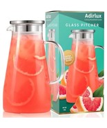 Lightweight 60 oz Glass Pitcher With Stainless Steel Lid Hot Or Cold - $403.26 MXN