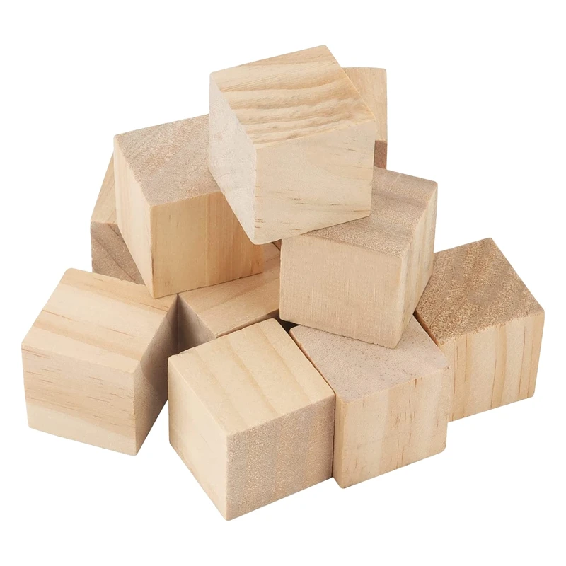 100 PCS 1 X 1 X 1 Inch Blocks Natural Wood Blocks Unfinished Wood Blocks For DIY - £32.77 GBP