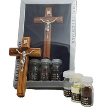 Handgefertigtes Olivenholz Kruzifix Kreuz Christliches Geschenkset 4-teilig H... - £15.83 GBP